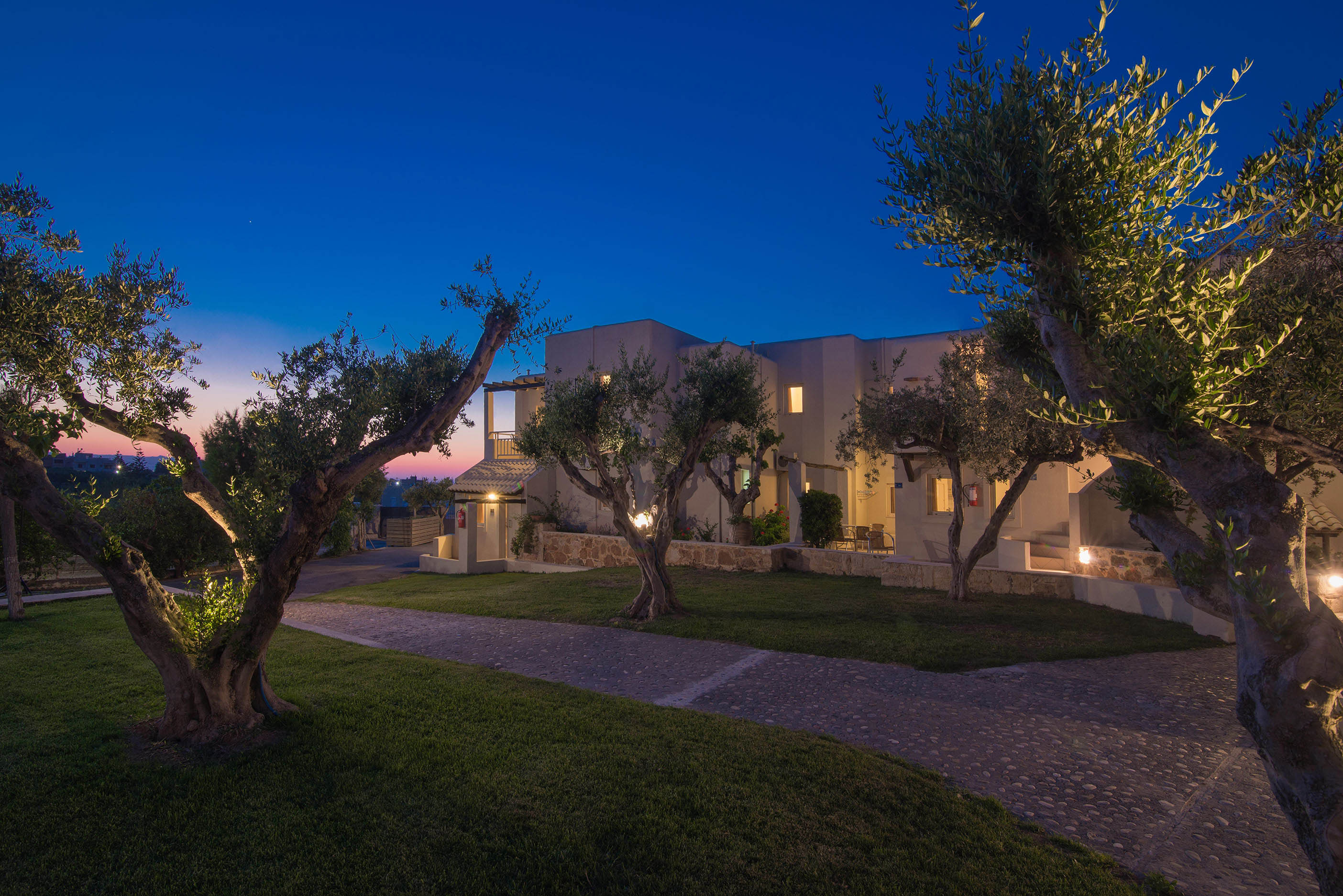 Ourania Apartments Gouves Crete - Exterior Night